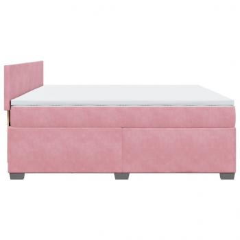 Boxspringbett mit Matratze Rosa 200x200 cm Samt