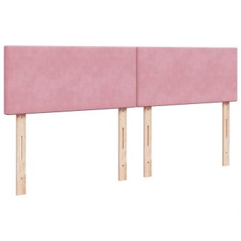 Boxspringbett mit Matratze Rosa 200x200 cm Samt