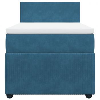 Boxspringbett mit Matratze Blau 90x190 cm Samt