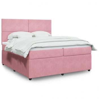 ARDEBO.de - Boxspringbett mit Matratze Rosa 200x200 cm Samt