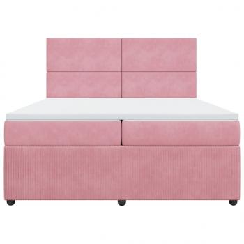 Boxspringbett mit Matratze Rosa 200x200 cm Samt