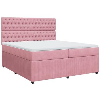 Boxspringbett mit Matratze Rosa 200x200 cm Samt