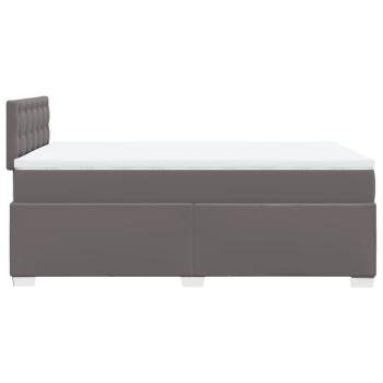 Boxspringbett mit Matratze Grau 120x200 cm Kunstleder