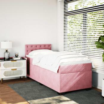 Boxspringbett mit Matratze Rosa 80x200 cm Samt