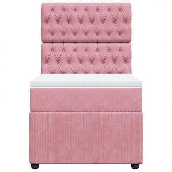 Boxspringbett mit Matratze Rosa 100x200 cm Samt