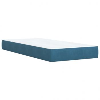 Boxspringbett mit Matratze Dunkelblau 90x190 cm Samt