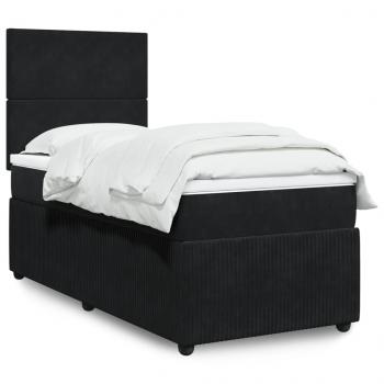 ARDEBO.de - Boxspringbett mit Matratze Schwarz 90x190 cm Samt