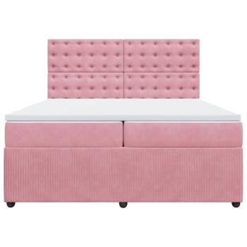 Boxspringbett mit Matratze Rosa 200x200 cm Samt