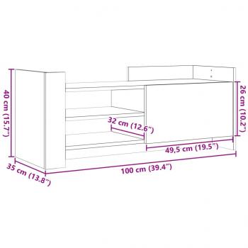 TV-Schrank Grau Sonoma 100x35x40 cm Holzwerkstoff