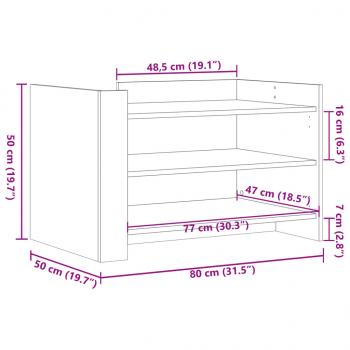 Couchtisch Braun Eichen-Optik 80x50x50 cm Holzwerkstoff