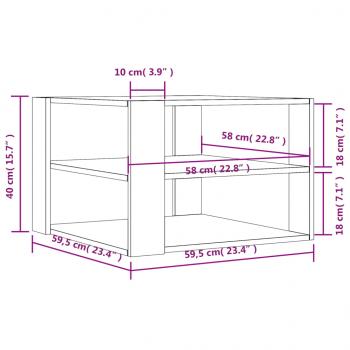 Couchtisch Braun Eichen-Optik 59,5x59,5x40 cm Holzwerkstoff