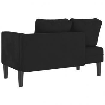 Chaiselongue mit Kissen Schwarz Samt