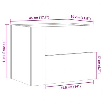 Wand-Nachttische 2 Stk. Betongrau 45x30x35 cm