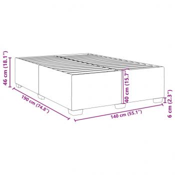 Bettgestell ohne Matratze Schwarz 140x190 cm Samt