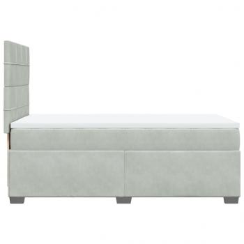 Boxspringbett mit Matratze Hellgrau 90x190 cm Samt