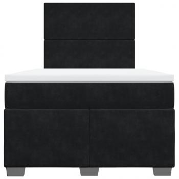 Boxspringbett mit Matratze Schwarz 120x190 cm Samt