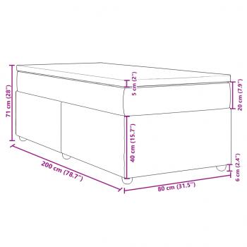 Boxspringbett mit Matratze Dunkelgrau 80x200 cm Stoff