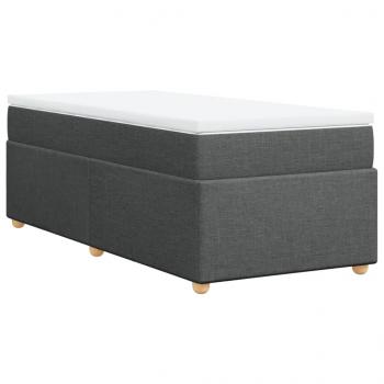 Boxspringbett mit Matratze Dunkelgrau 90x190 cm Stoff