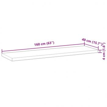 Schweberegal 160x40x4 cm Massivholz Akazie Unbehandelt