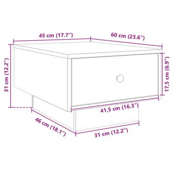 Couchtisch Betongrau 60x45x31 cm Holzwerkstoff