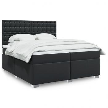 ARDEBO.de - Boxspringbett mit Matratze Schwarz 200x200 cm Kunstleder