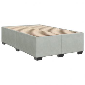 Boxspringbett mit Matratze Hellgrau 120x190 cm Samt