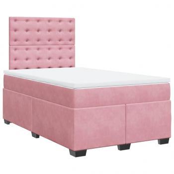 Boxspringbett mit Matratze Rosa 120x200 cm Samt