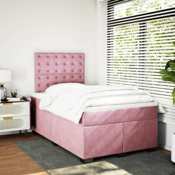 Boxspringbett mit Matratze Rosa 120x200 cm Samt