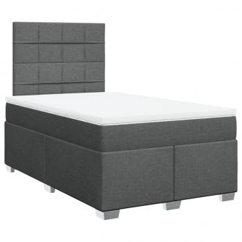 Boxspringbett mit Matratze Dunkelgrau 120x190 cm Stoff