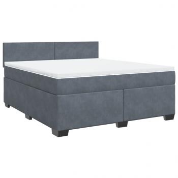 Boxspringbett mit Matratze Dunkelgrau 180x200 cm Samt