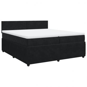 Boxspringbett mit Matratze Schwarz 200x200 cm Samt