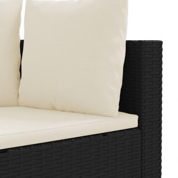 4-tlg. Garten-Sofagarnitur mit Kissen Schwarz Poly Rattan