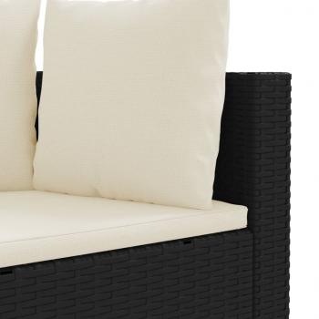 9-tlg. Garten-Sofagarnitur mit Kissen Schwarz Poly Rattan