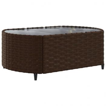 5-tlg. Garten-Sofagarnitur mit Kissen Braun Poly Rattan