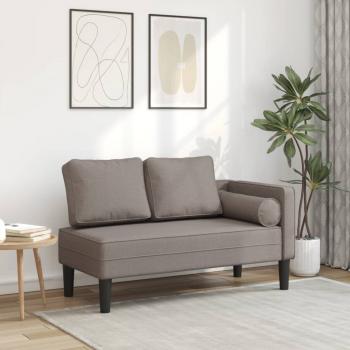 ARDEBO.de - Chaiselongue mit Kissen Taupe Stoff