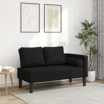 ARDEBO.de - Chaiselongue mit Kissen Schwarz Stoff