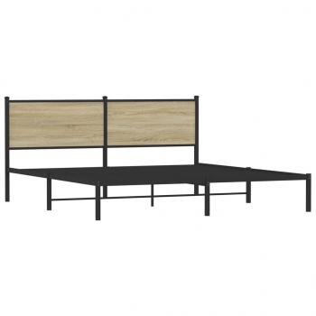 Metallbett ohne Matratze Sonoma-Eiche 183x213 cm