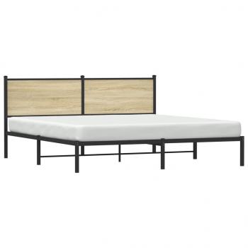 Metallbett ohne Matratze Sonoma-Eiche 183x213 cm