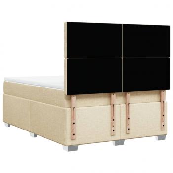 Boxspringbett mit Matratze Creme 160x200 cm Stoff