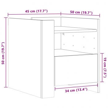 Nachttisch Braun Eichen-Optik 45x50x50 cm Holzwerkstoff