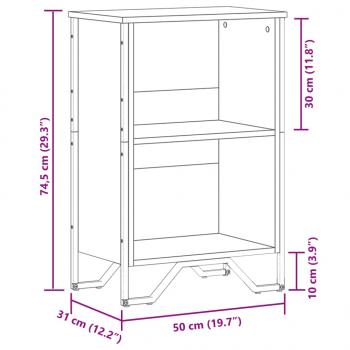 Bücherregal Grau Sonoma 50x31x74,5 cm Holzwerkstoff