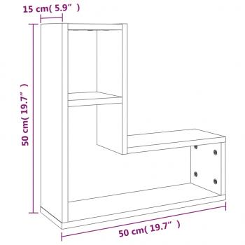 Wandregale 2 Stk. Räuchereiche 50x15x50 cm Holzwerkstoff