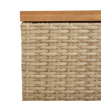 Gartentruhe Beige 220x50x54 cm Poly Rattan Akazienholz