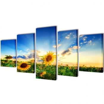 ARDEBO.de - Bilder Dekoration Set Sonnenblumen 200 x 100 cm