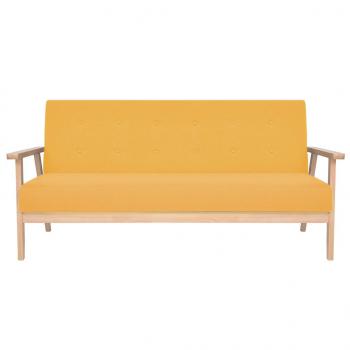 3-Sitzer Sofa Stoff Gelb