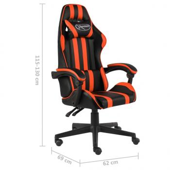 Gaming-Stuhl Schwarz und Orange Kunstleder