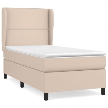 Boxspringbett mit Matratze Cappuccino-Braun 90x200cm Kunstleder