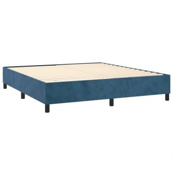 Boxspringbett mit Matratze Dunkelblau 160x200 cm Samt