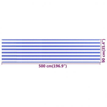 Balkon-Sichtschutz Blau und Weiß 90x500 cm HDPE