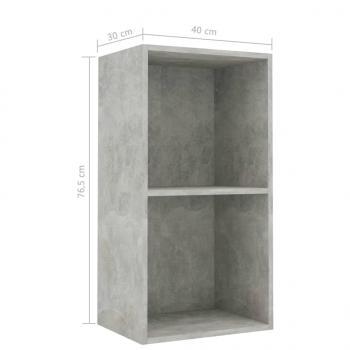 Bücherregal 2 Fächer Betongrau 40x30x76,5 cm Holzwerkstoff